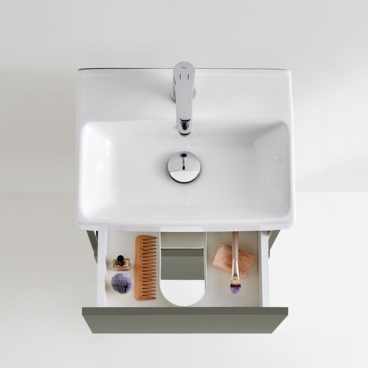 Badrumsmöbel set Hafa Neat Lådor med Tvättställ Varmgrå 42cm