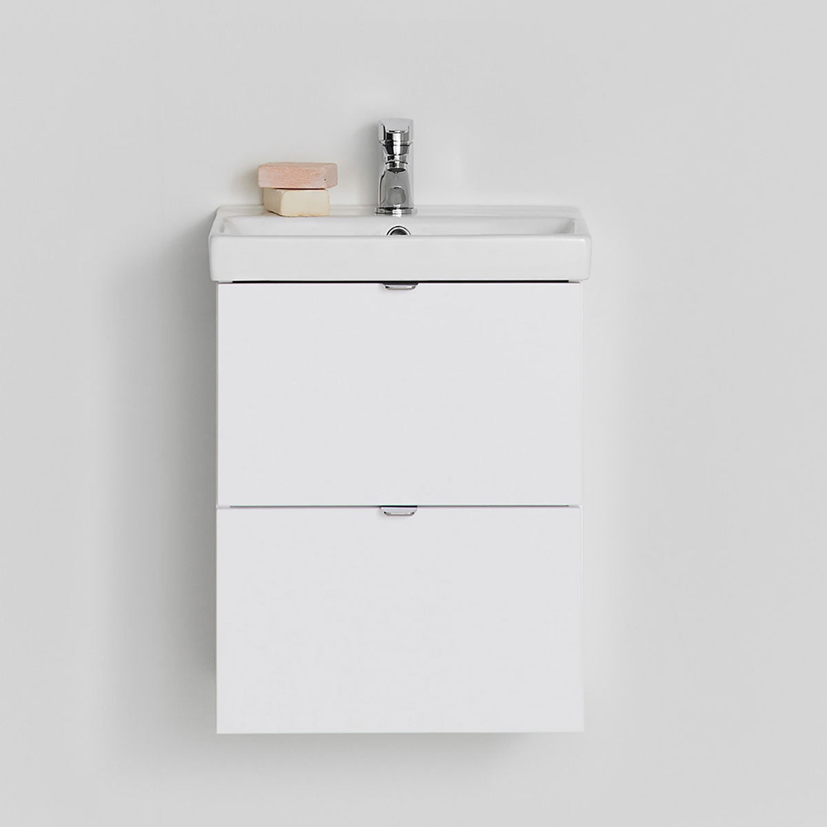 Badrumsmöbel set Hafa Neat Lådor med Tvättställ Vit 42cm