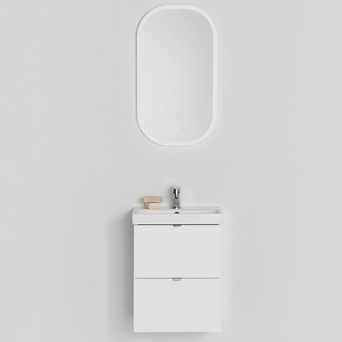 Badrumsmöbel set Hafa Neat Lådor med Tvättställ Vit 42cm