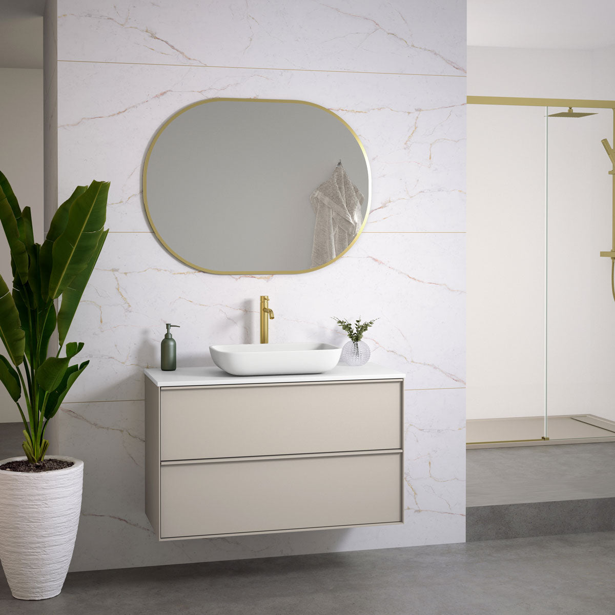 Bänkskiva Tenfors 100x45 cm Vit Matt