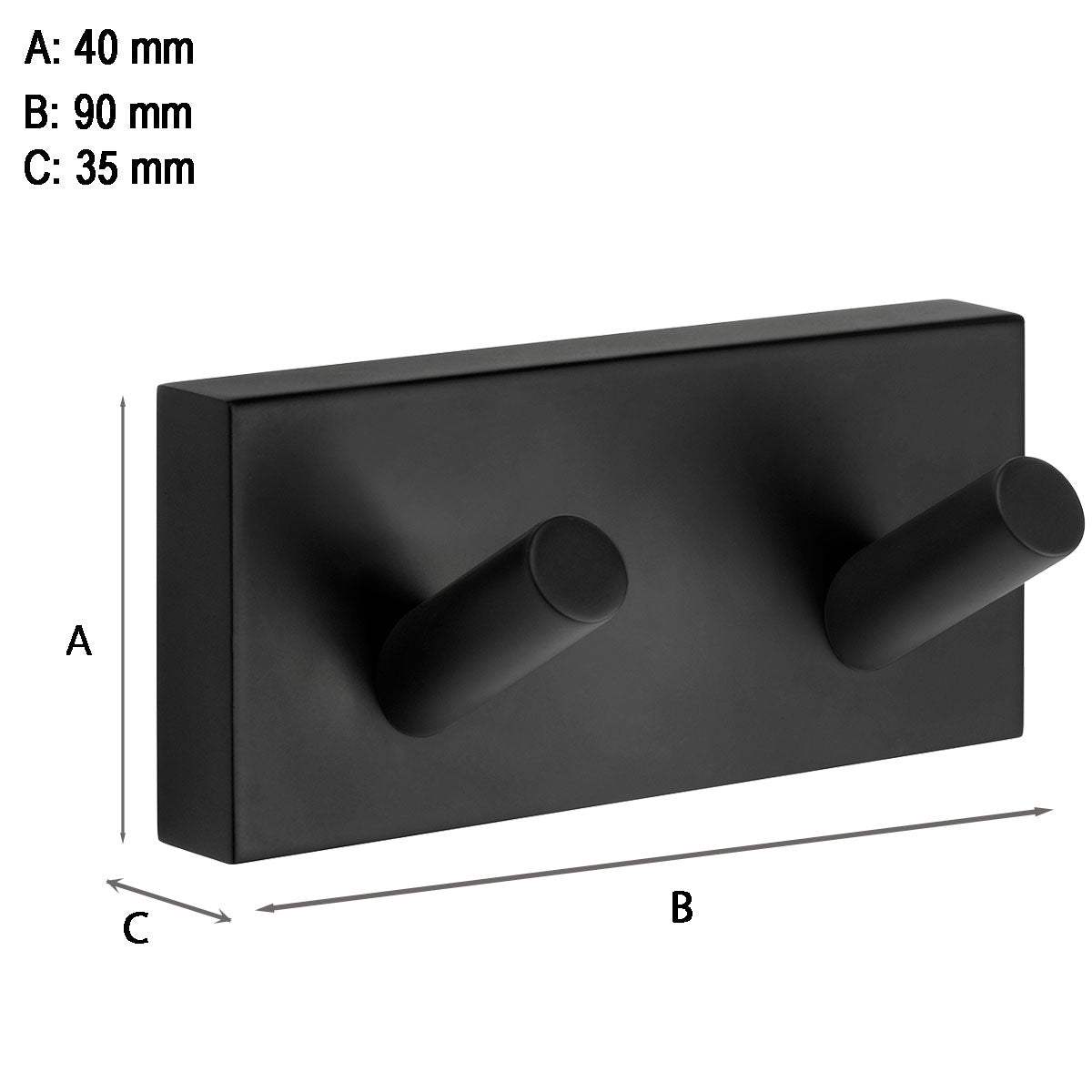 Dobbel krok Smedbo House Svart Matt