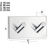 Dobbel krok Smedbo Selvklebende Kantet Krom Polert