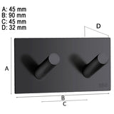 Dobbel krok Smedbo Selvklebende Kantet Svart Matt