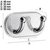 Dubbelkrok Smedbo Självhäftande Krom Blank