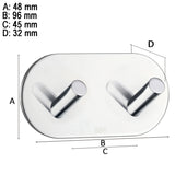 Dobbel krok Smedbo Selvklebende Rund Krom Polert