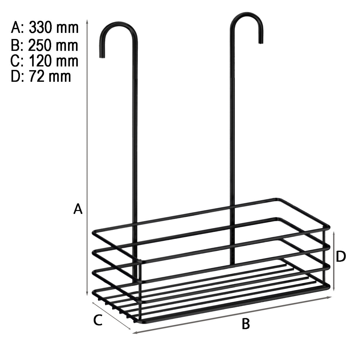 Duschkorg enkel Smedbo Svart Matt