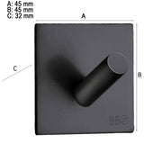 Enkelkrok Smedbo Självhäftande Kantig Svart Matt