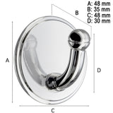 Enkelkrok Smedbo Självhäftande Krom Blank