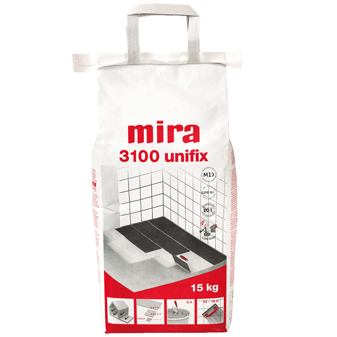 Fästmassa Mira 3110 Unifix Vit Dammreducerad 15 kg