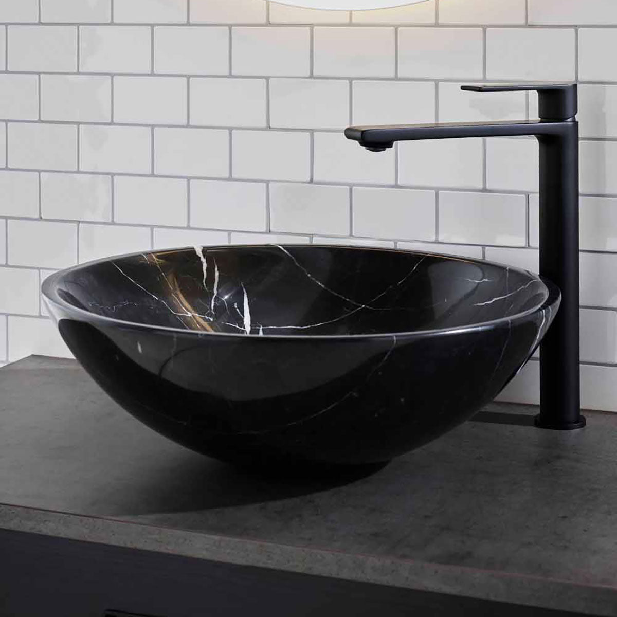 Fristående Tvättställ Noro Marble Svart