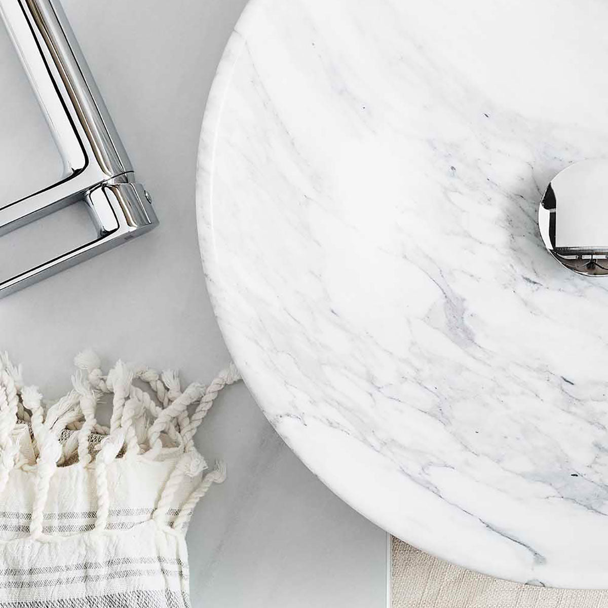 Fristående Tvättställ Noro Marble Vit