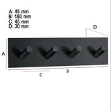 Kroklist, 4 kroker Smedbo Selvklebende Kantet Svart Matt
