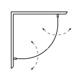 Duschhörn Hafa Igloo Pro Böjd 90x100 Klarglas Aluminium