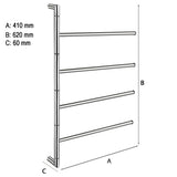 Handduksstång Smedbo Outline, 4-armad, Rostfri Polerad
