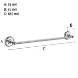 Handduksstång Smedbo Villa Krom Blank 60 cm