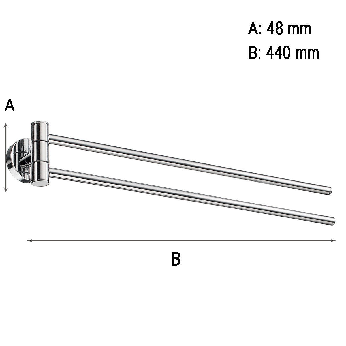 Handduksstång, Svängbar Smedbo Home Krom Blank
