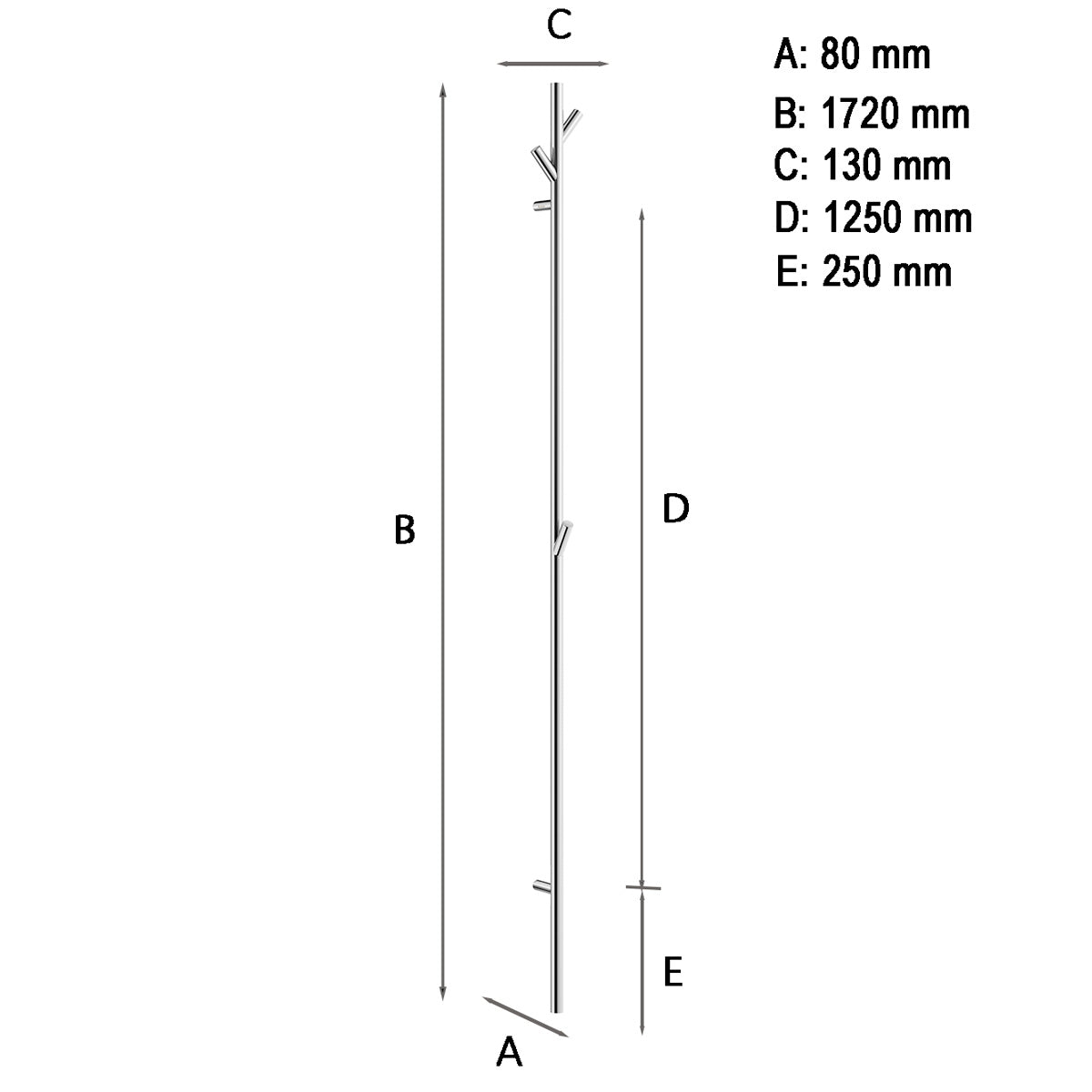 Hängare Vertikal Smedbo Outline Rostfri Polerad
