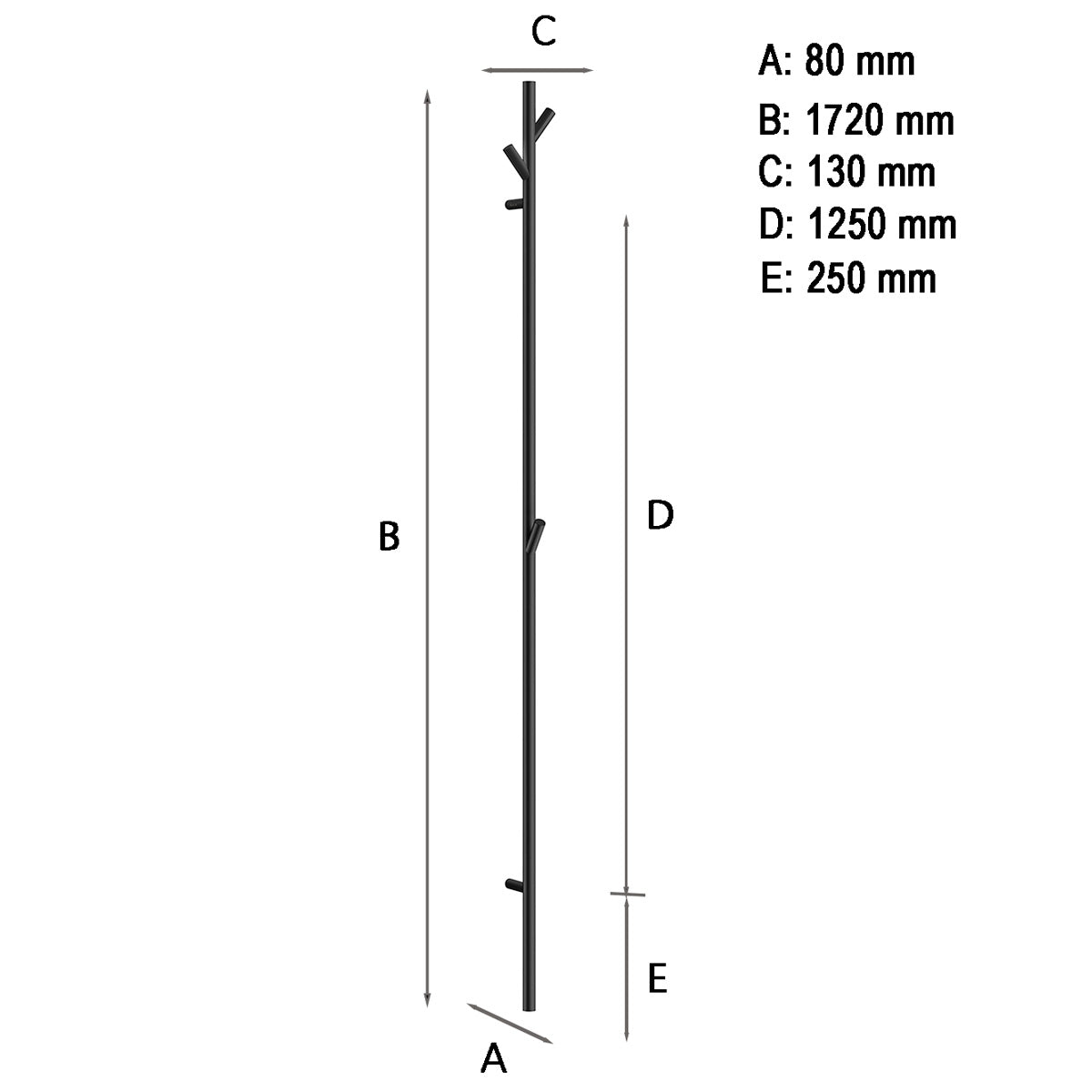 Hängare Vertikal Smedbo Outline Svart Matt