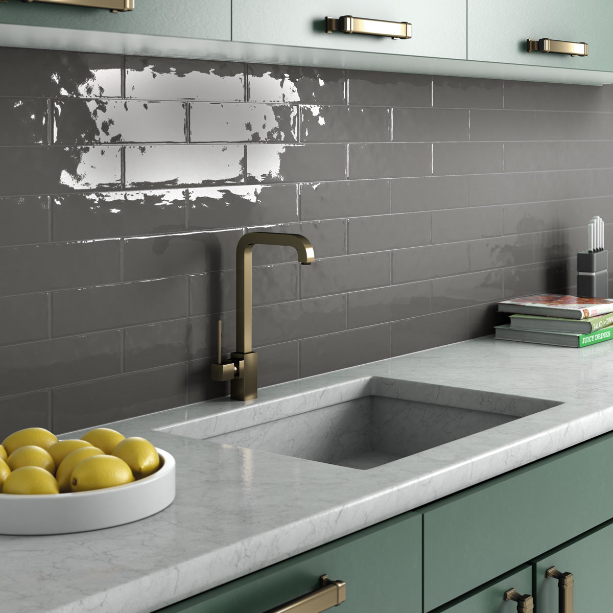 Veggflis Casita Dark Grey Blank 7,5x30