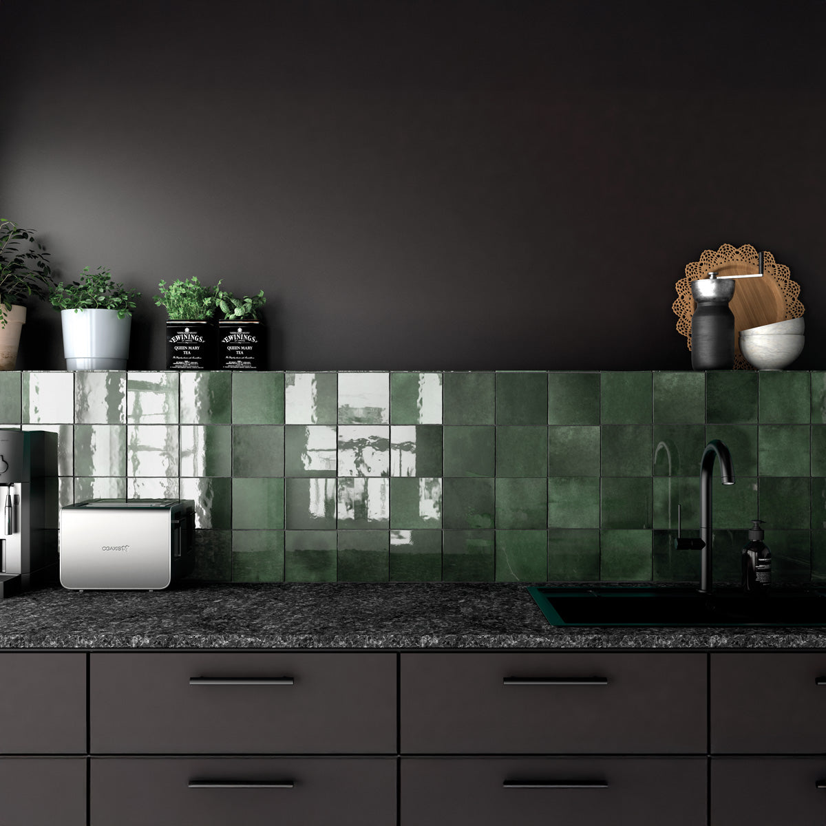 Kakel Creativa Moss Green Blank 13,2x13,2