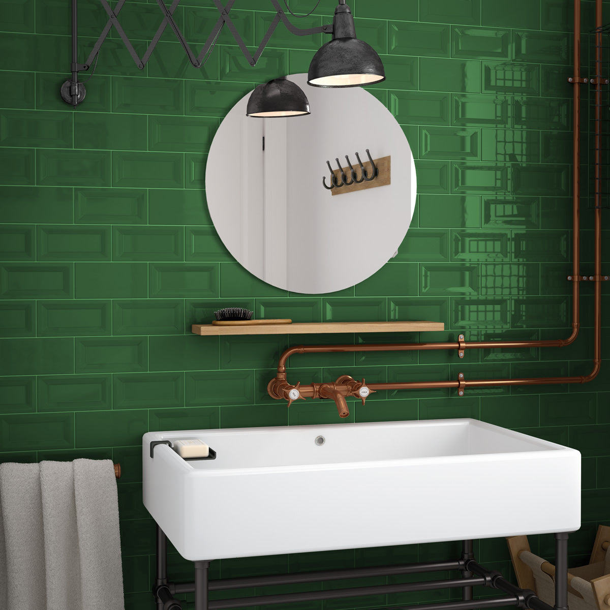 Provbit Kakel Inmetro Vision Victorian Green Blank 7,5x15