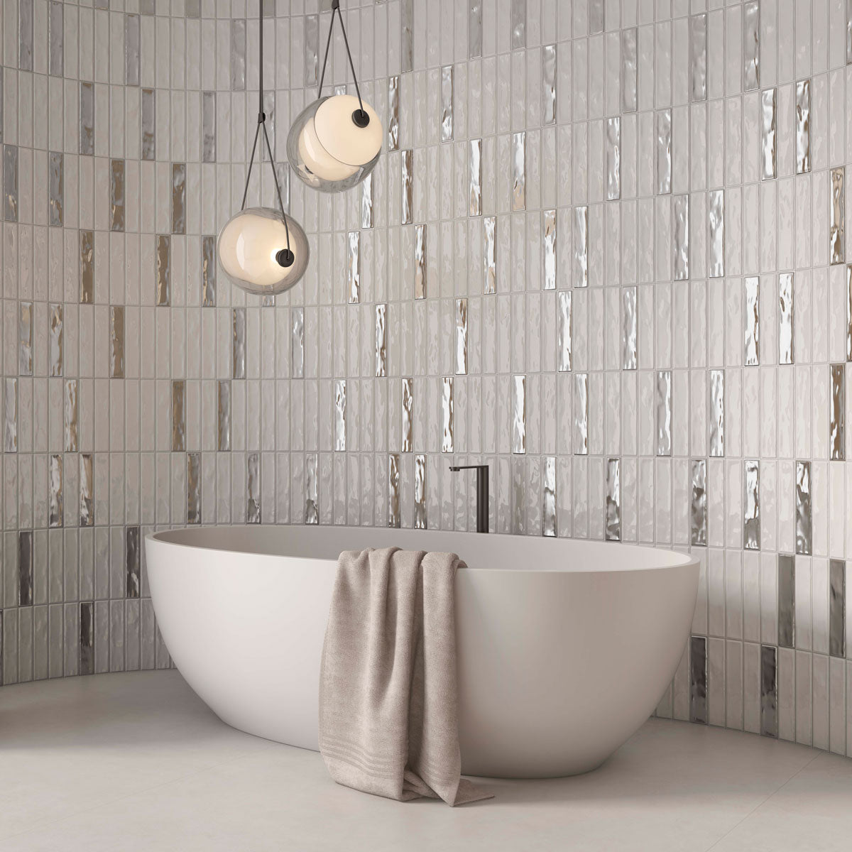 Kakel Royal Brick Silver Blank 5x25