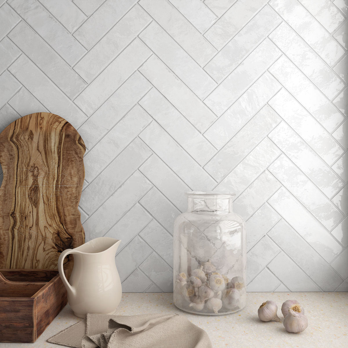 Provbit Kakel Tribeca Gypsym White Blank 6x24,6