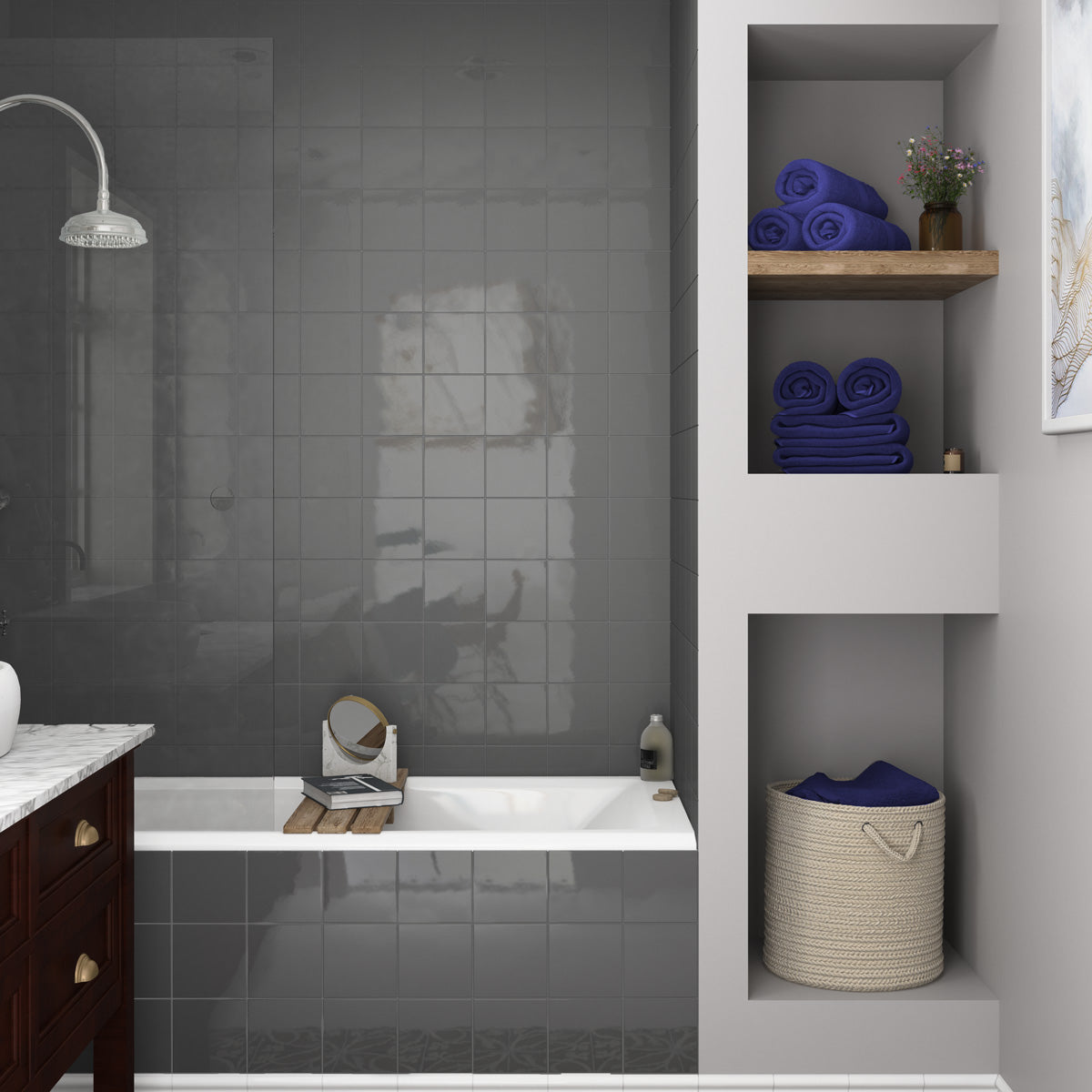 Provbit Kakel Vision Dark Grey Blank 15x15