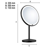 Sminkesepeil Smedbo Glow Frittstående LED Svart Matt