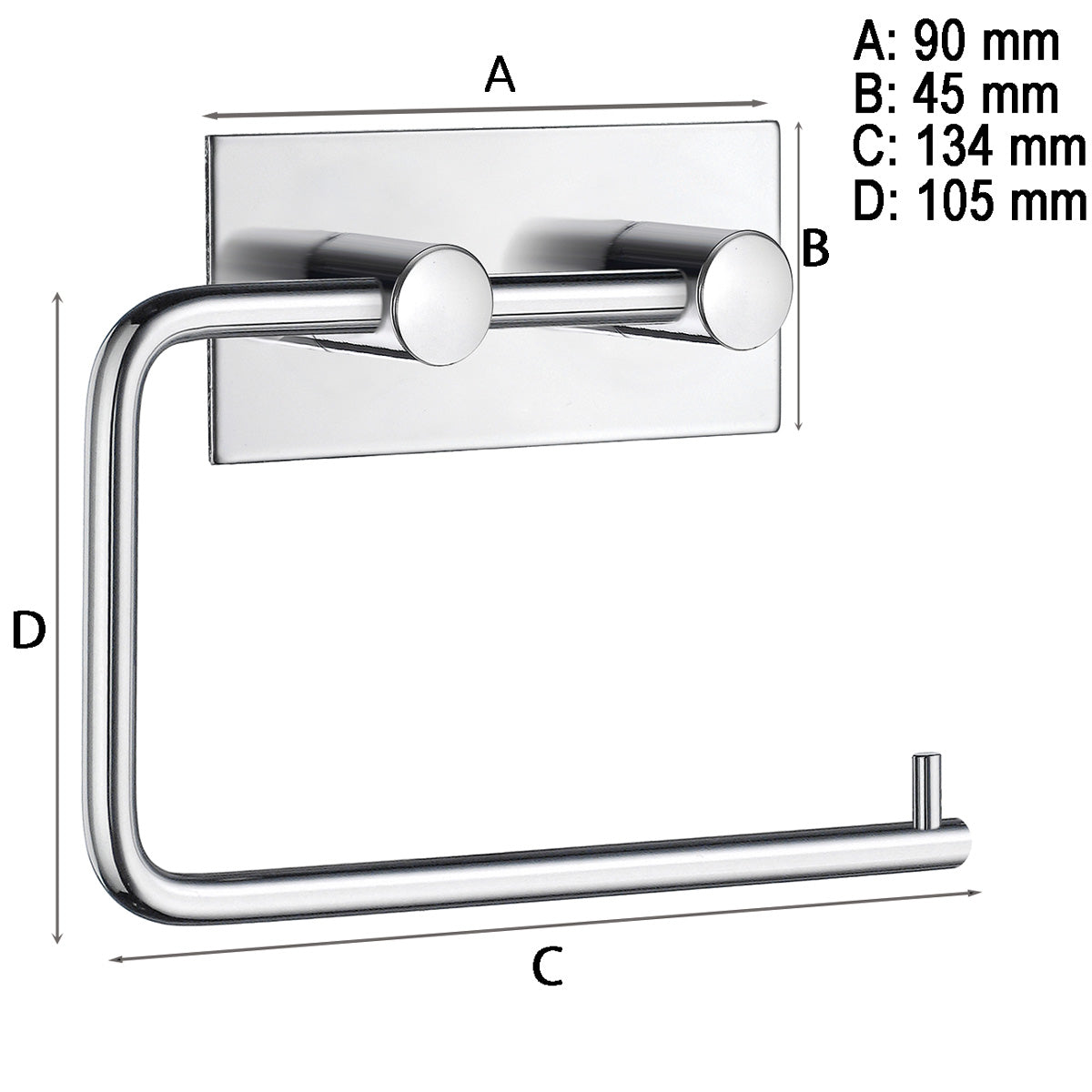 Toalettpapirholder Smedbo Selvklebende Kantet Krom Polert