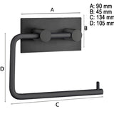 Toalettpapirholder Smedbo Selvklebende Kantet Svart Matt