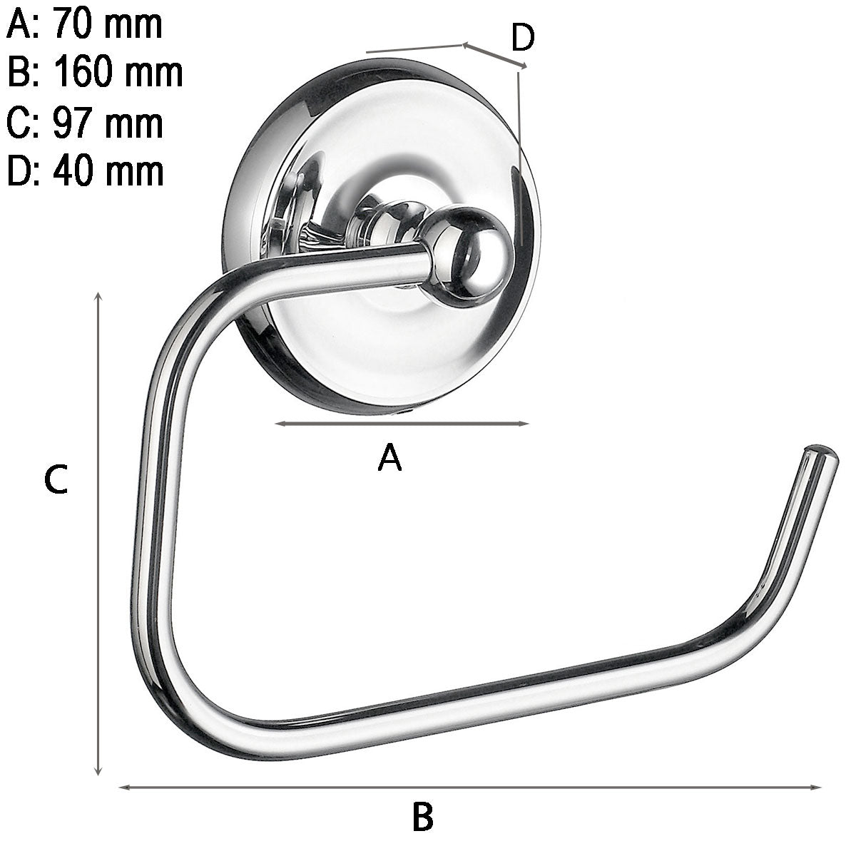 Toalettpappershållare Smedbo Villa Krom Blank