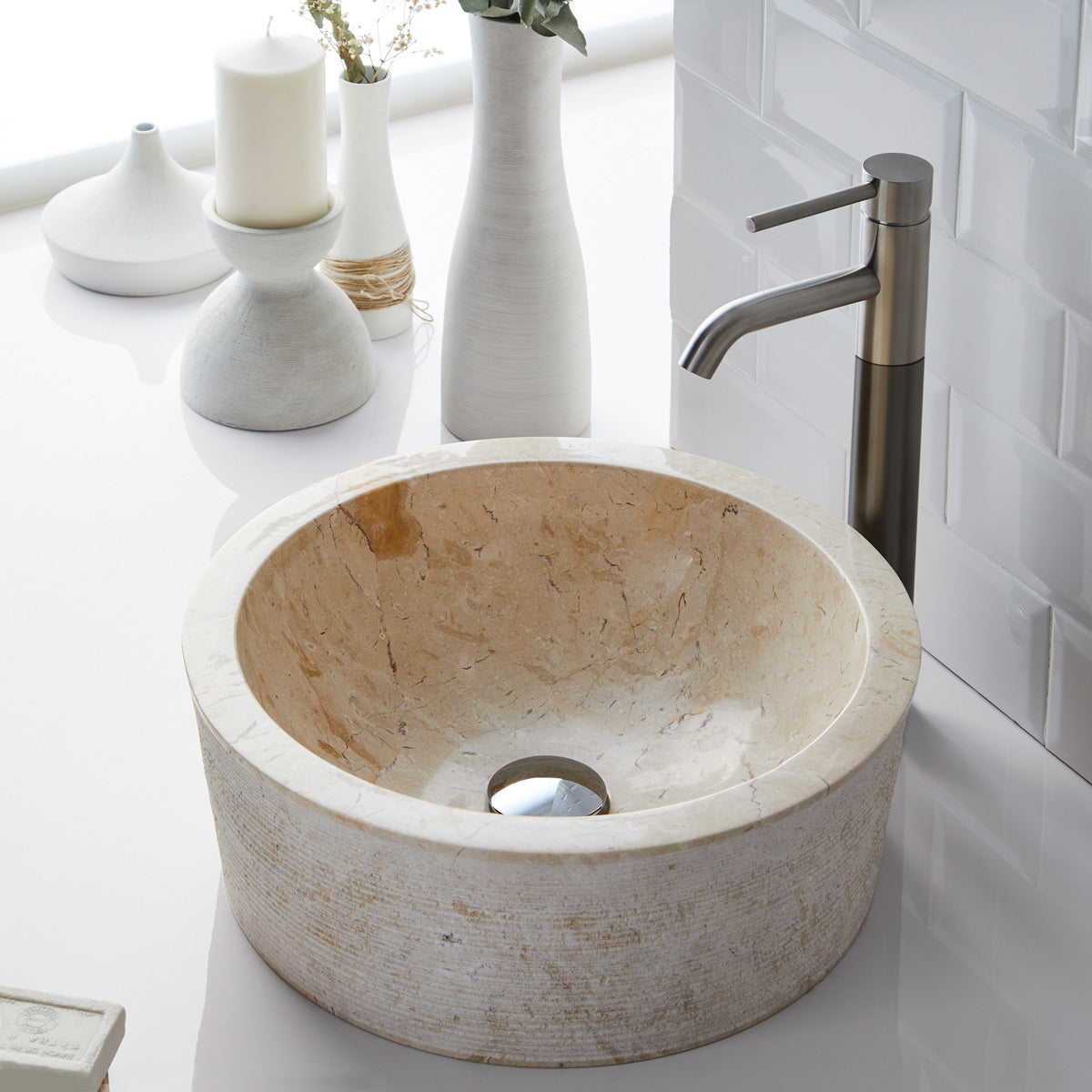 Tvättställ Marmor 40x40x15 cm