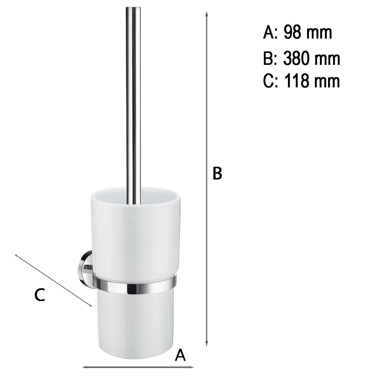 WC-Borste Smedbo Home, med behållare Krom Blank