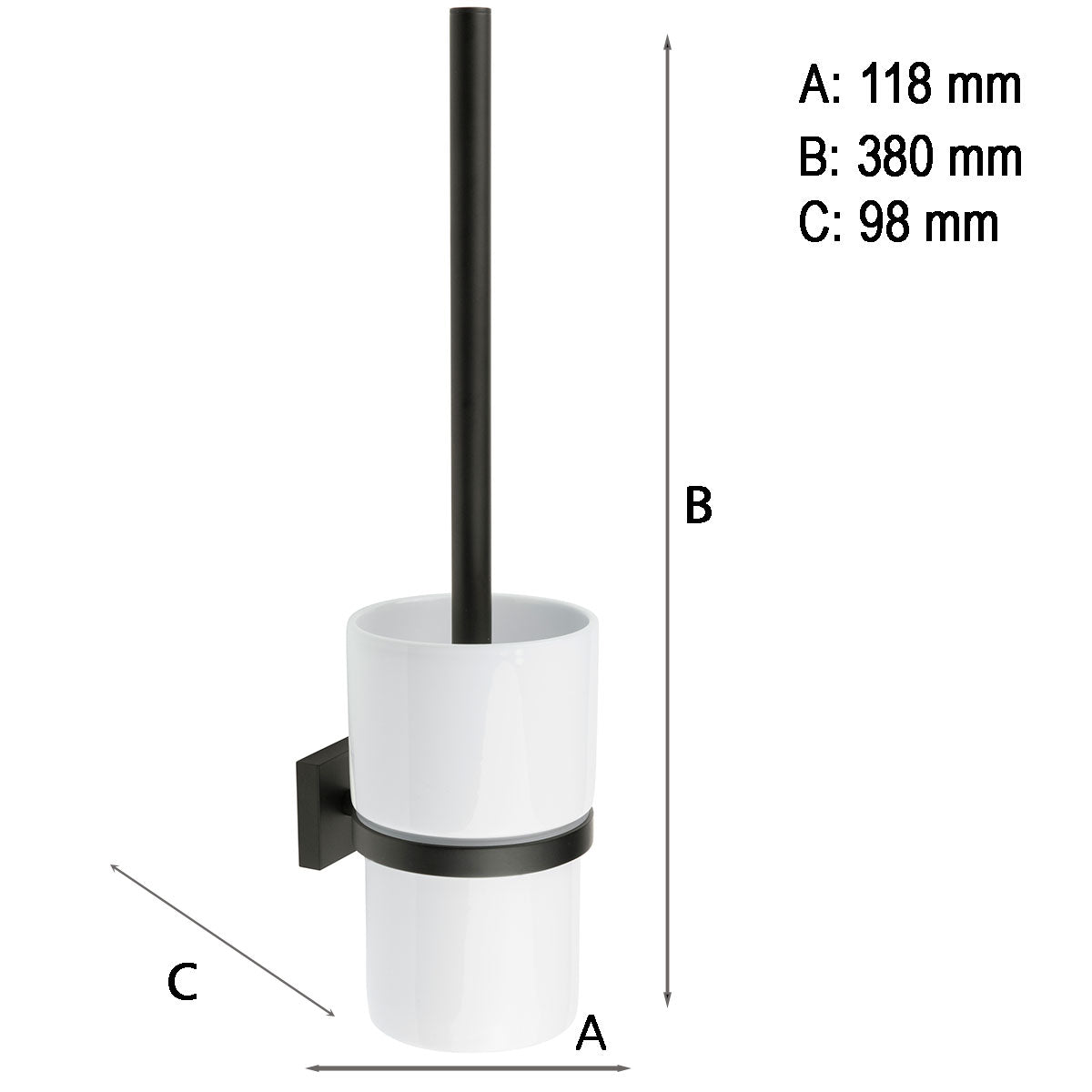 WC-Borste Smedbo House, med behållare Svart Matt
