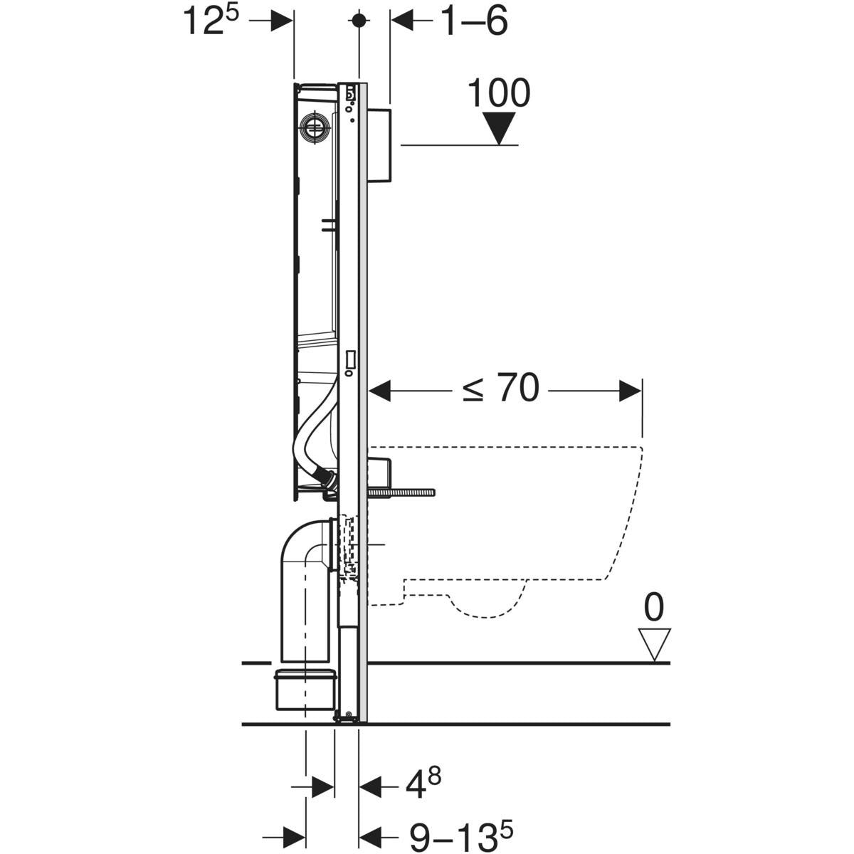 WC-fixtur Geberit Duofix SAWA Sigma H112