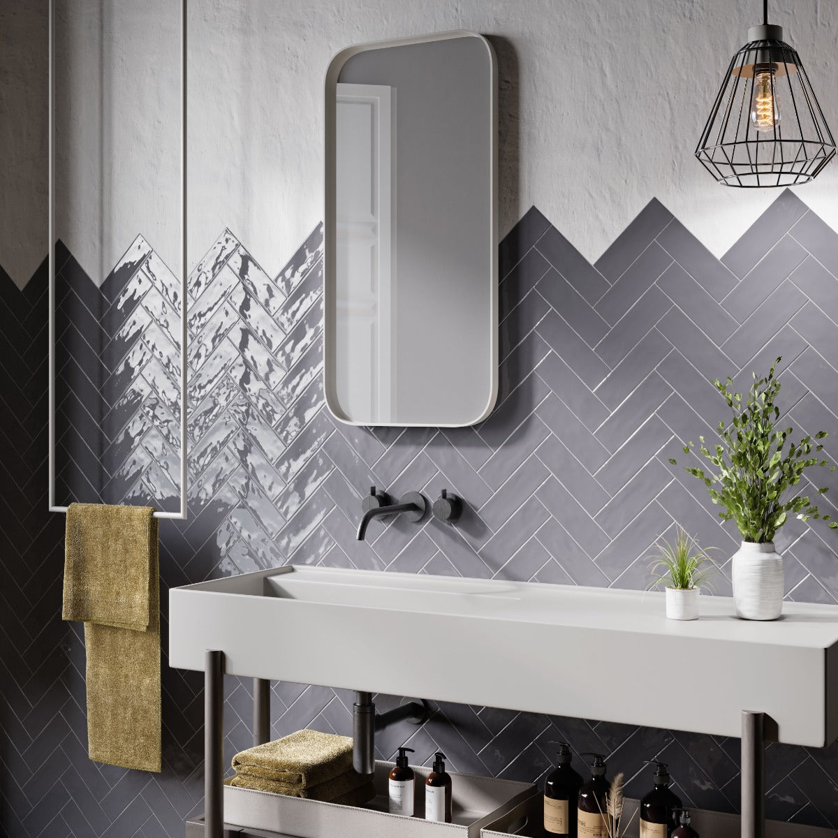 Kakel Lineo Grey Blank 6,5x20