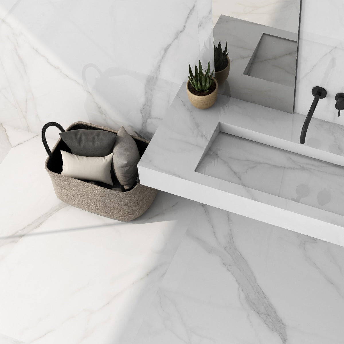 Klinker Tholos White Blank Marmor 60x120