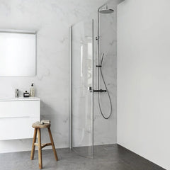 Duschdörr Hafa Igloo Pro Böjd 90 Klarglas Aluminium