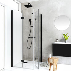 Duschdörr Hafa Igloo Pro Vik 90 Klarglas Svart 2-pack