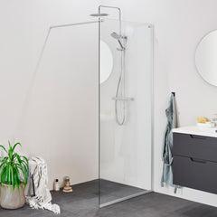 Duschvägg Noro Frost DV 90 Silver Matt Klarglas