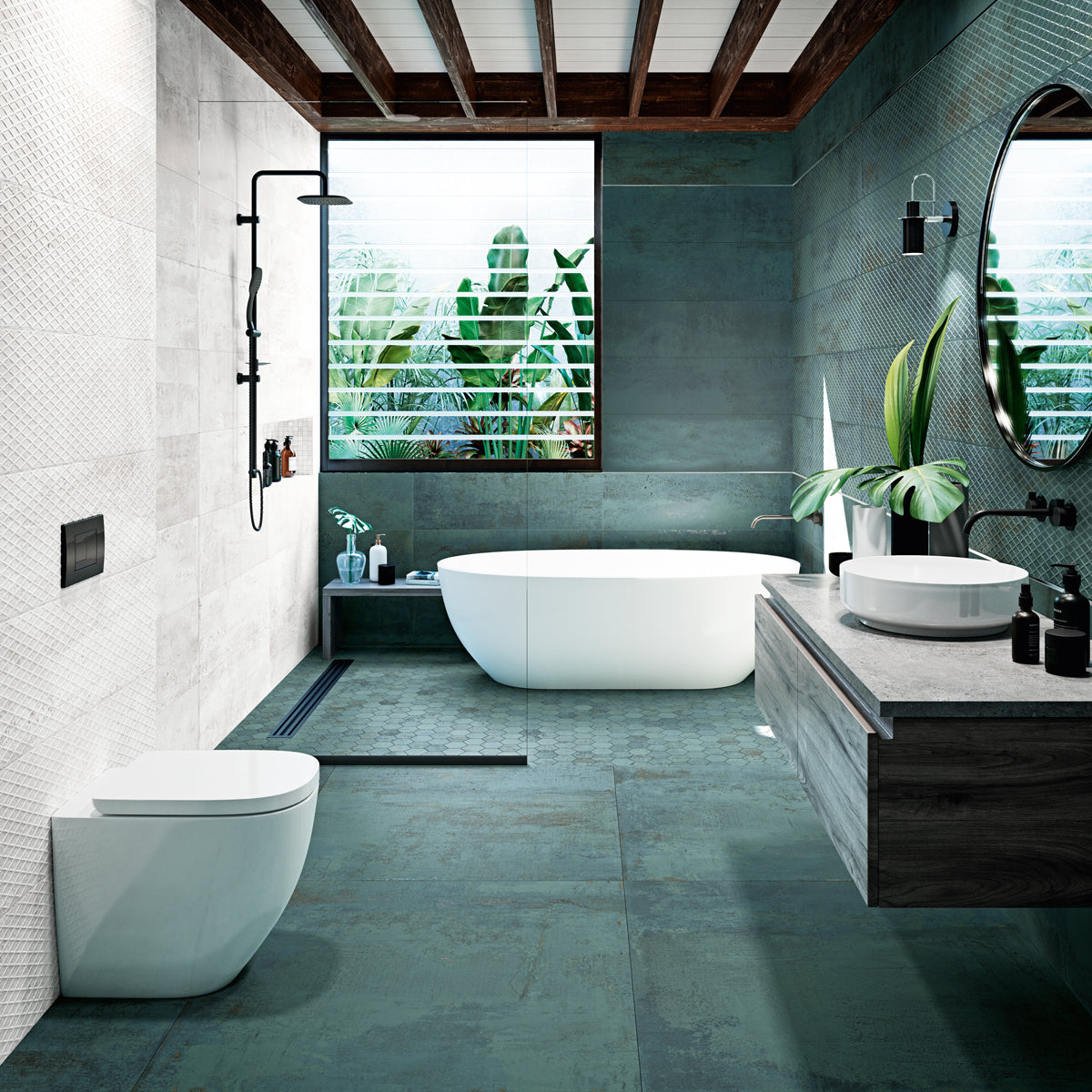 Klinker Metallic Green Matt 100x100