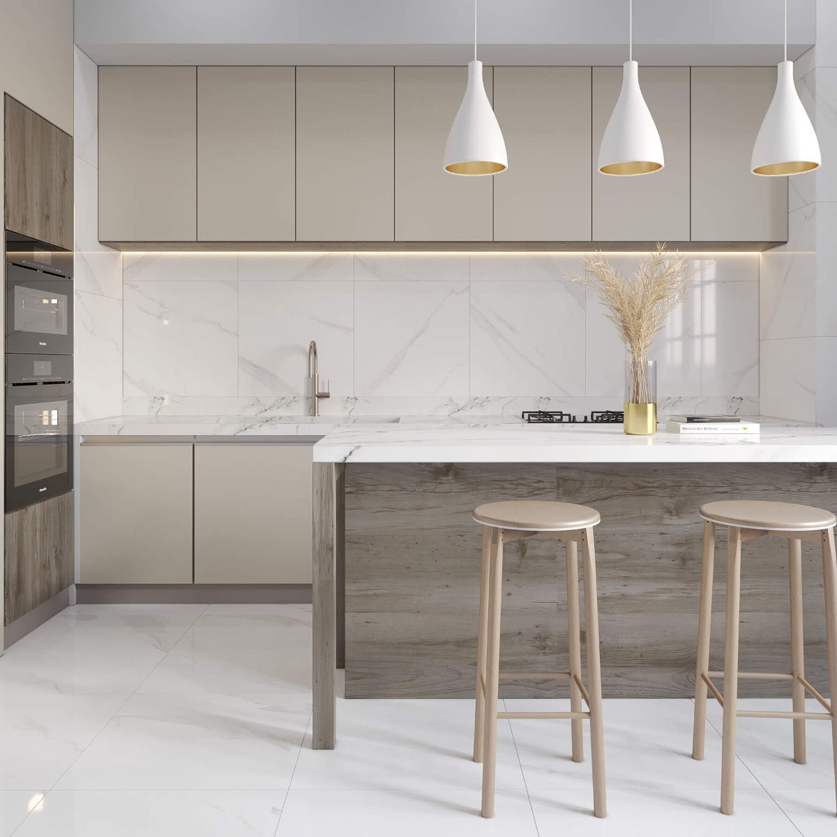 Klinker Statuary Vit Blank Marmor 60x60