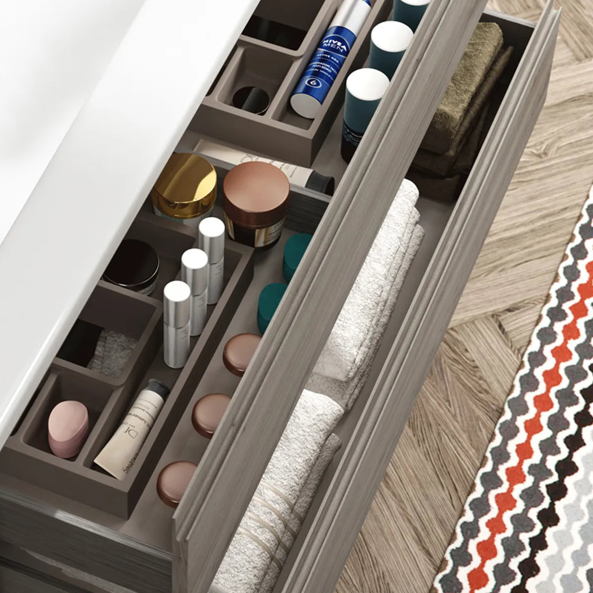 Kommod & Tvättställ 120 cm Tenfors Norrvik Grå Furu 4 lådor