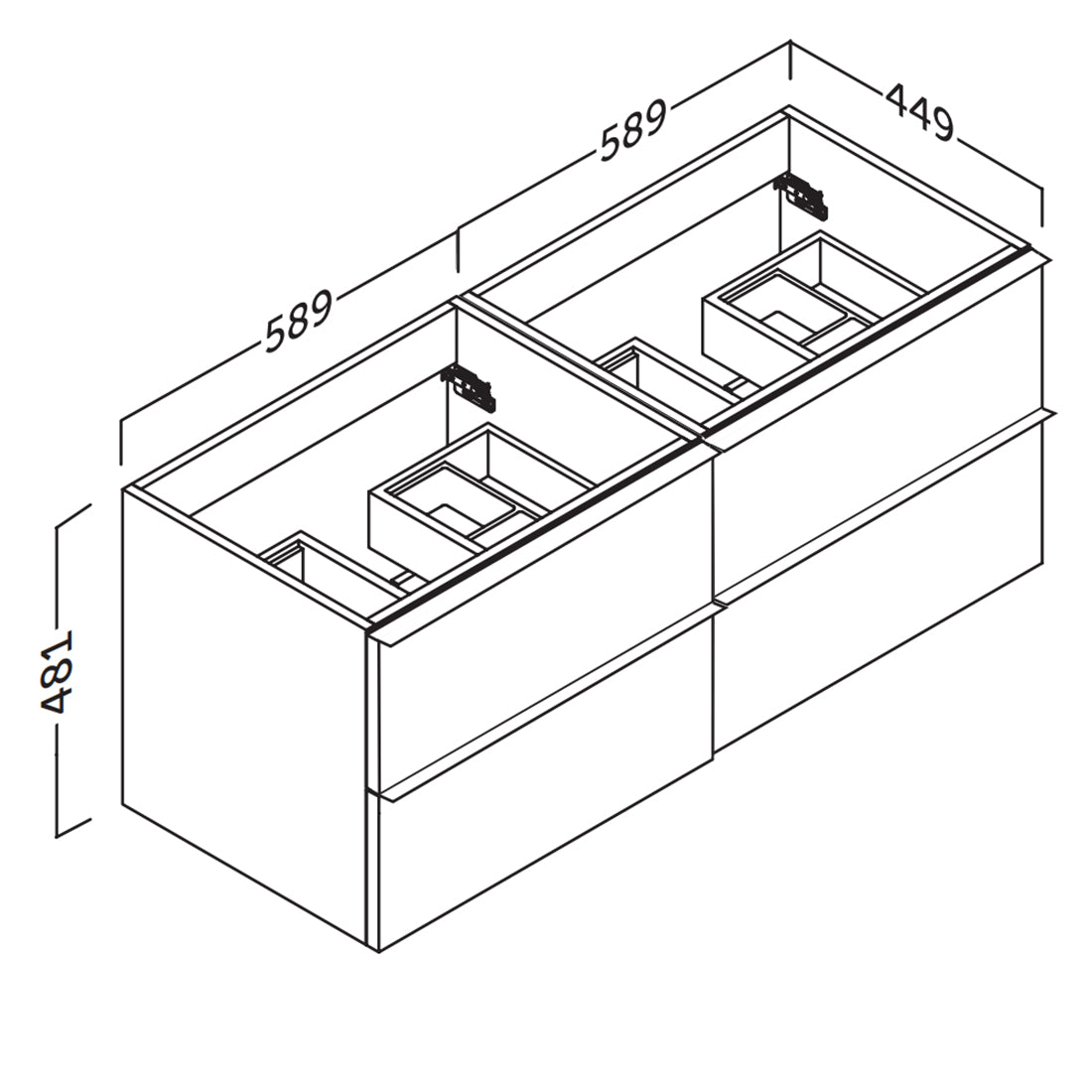 Kommod 120 cm Tenfors Harmoni Svart Matt 4 lådor