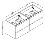 Kommod 120 cm Tenfors Harmoni Vit Matt 4 lådor