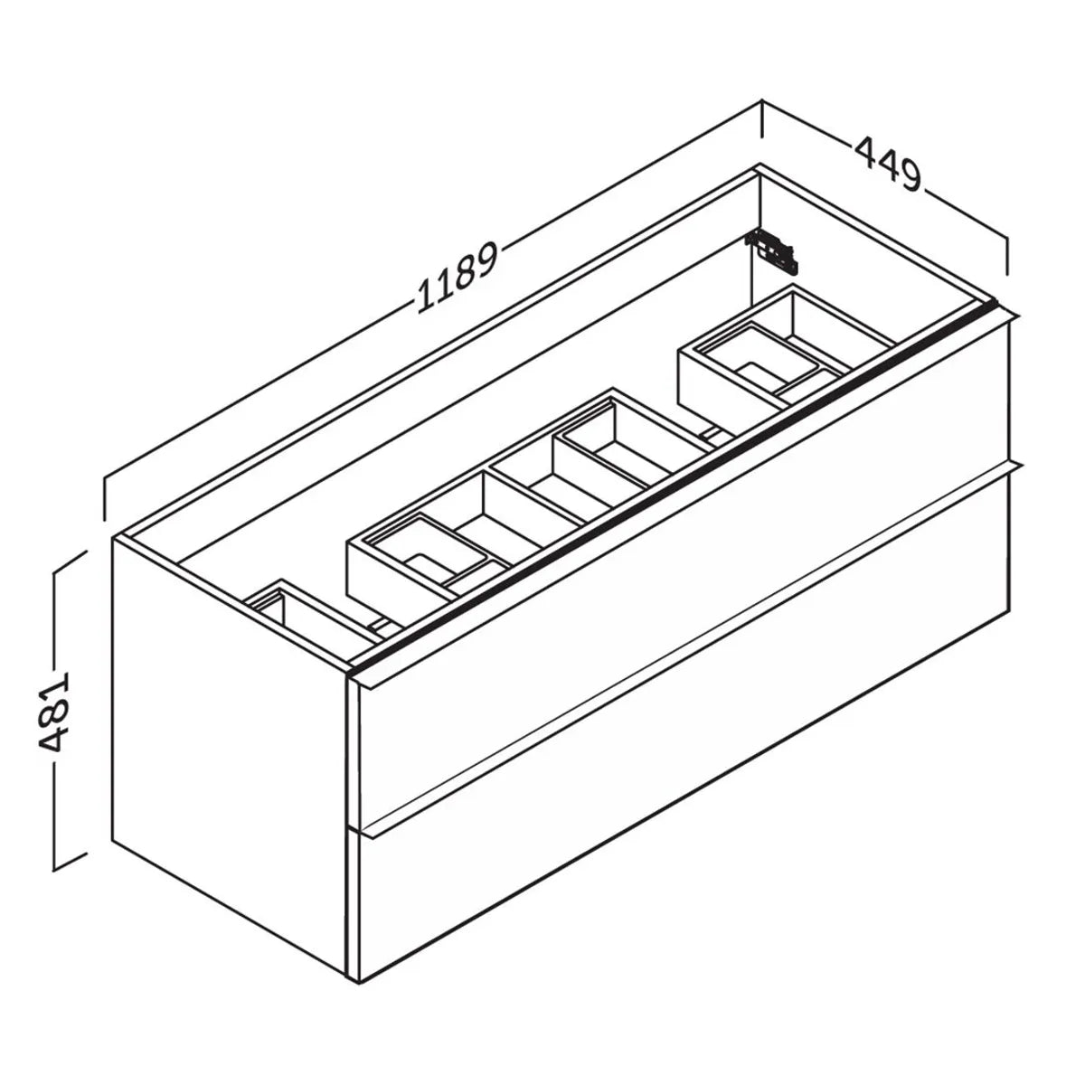 Kommod & Tvättställ 120 cm Tenfors Harmoni Grå Matt