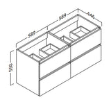 Kommod & Tvättställ 120 cm Tenfors Viken Svart Matt 4 lådor