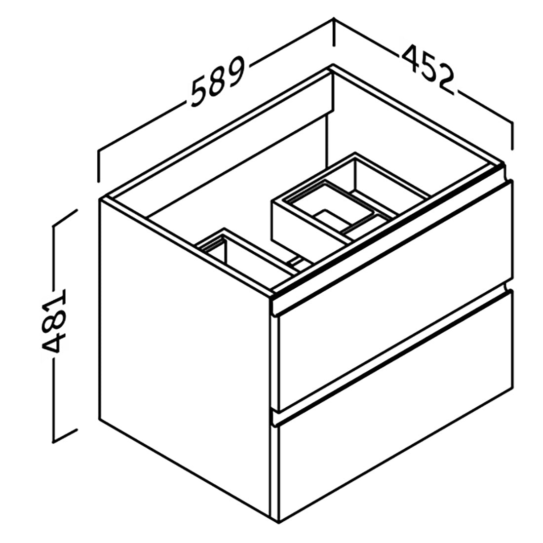 Kommod & Tvättställ 60 cm Tenfors Norrvik Vit Matt