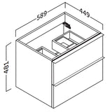Kommod & Tvättställ 60 cm Tenfors Harmoni Grå Matt